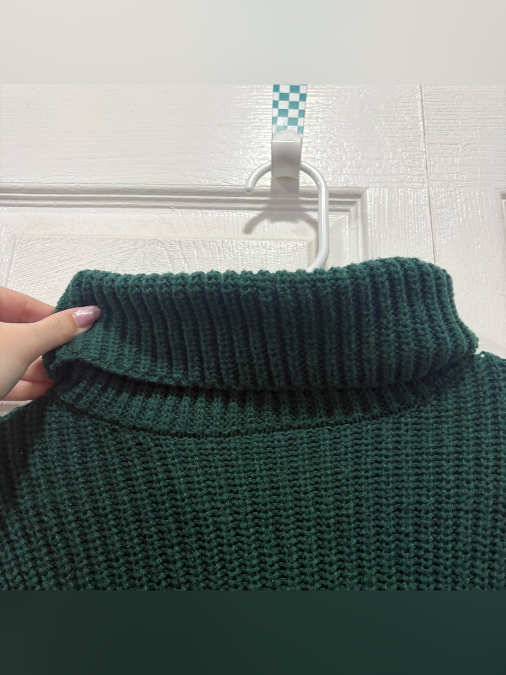 SHEIN Dark Green Long Sleeve Turtleneck Sweater - Size Large - Picture 3 of 5